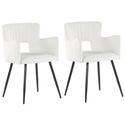 2 krzesła do jadalni welurowe białe SANILAC
