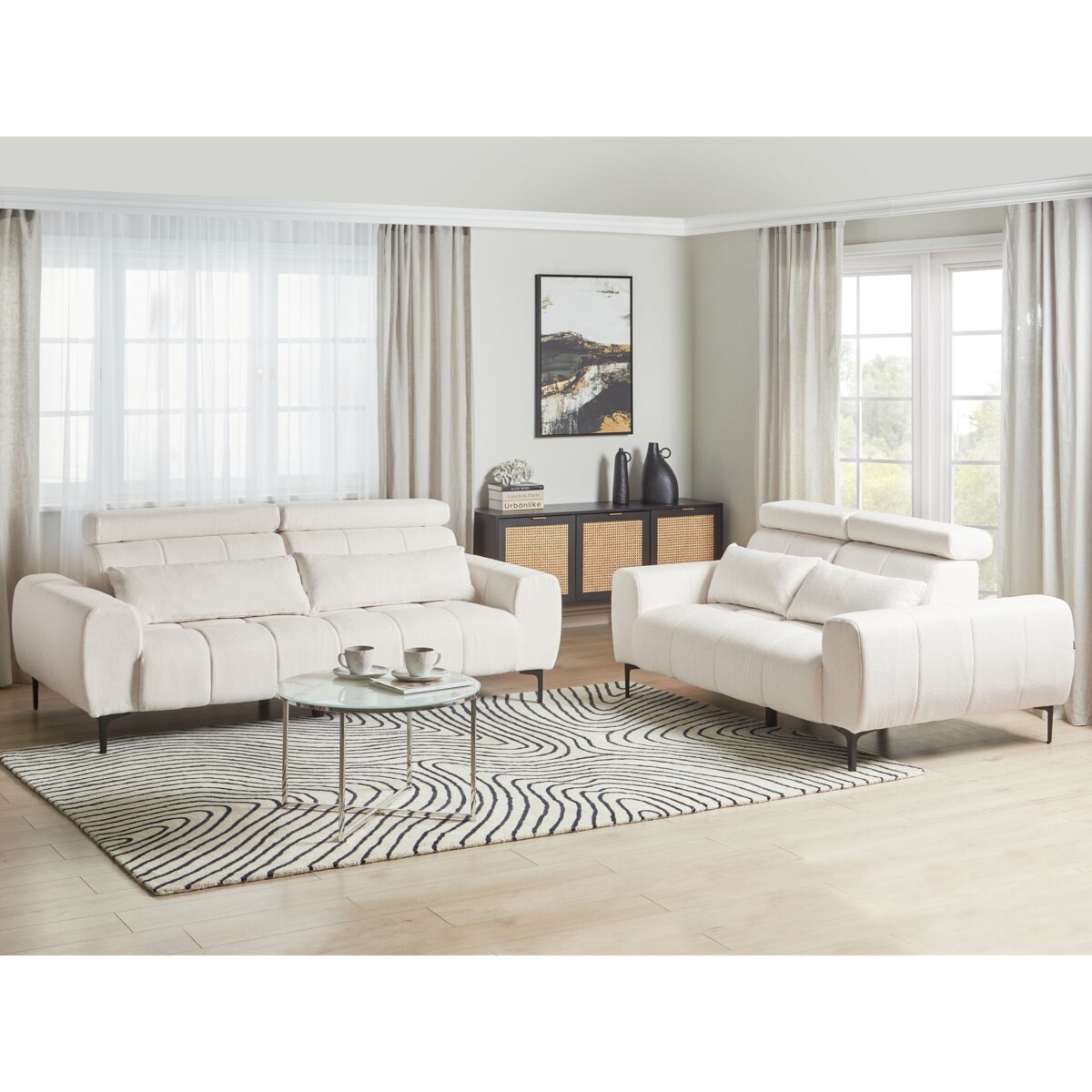 Sofa 2-osobowa boucle biała VEGAMO