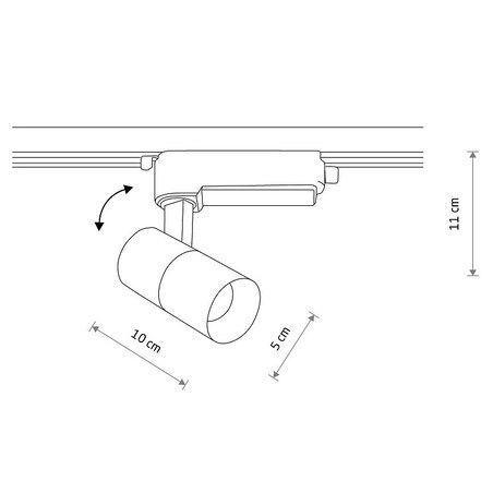 Spot do szynoprzewodu 1-obwodowego Profile Tinos 10385 Nowodvorski LED 7W 4000K czarny