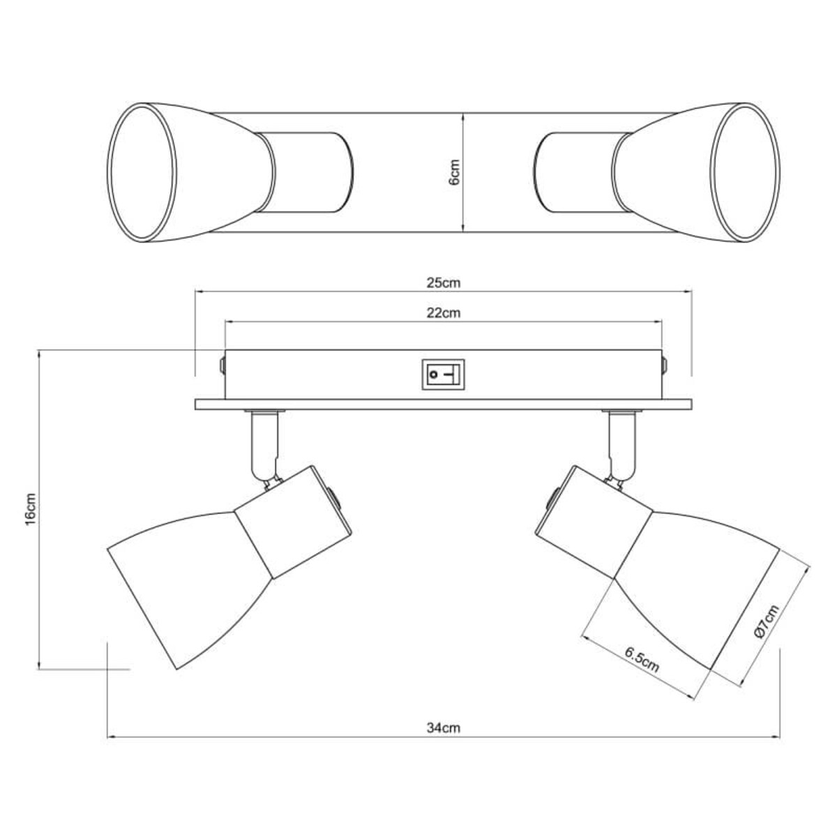 Lampa sufitowa Claude 54307-2W z regulacją drewno przydymiona