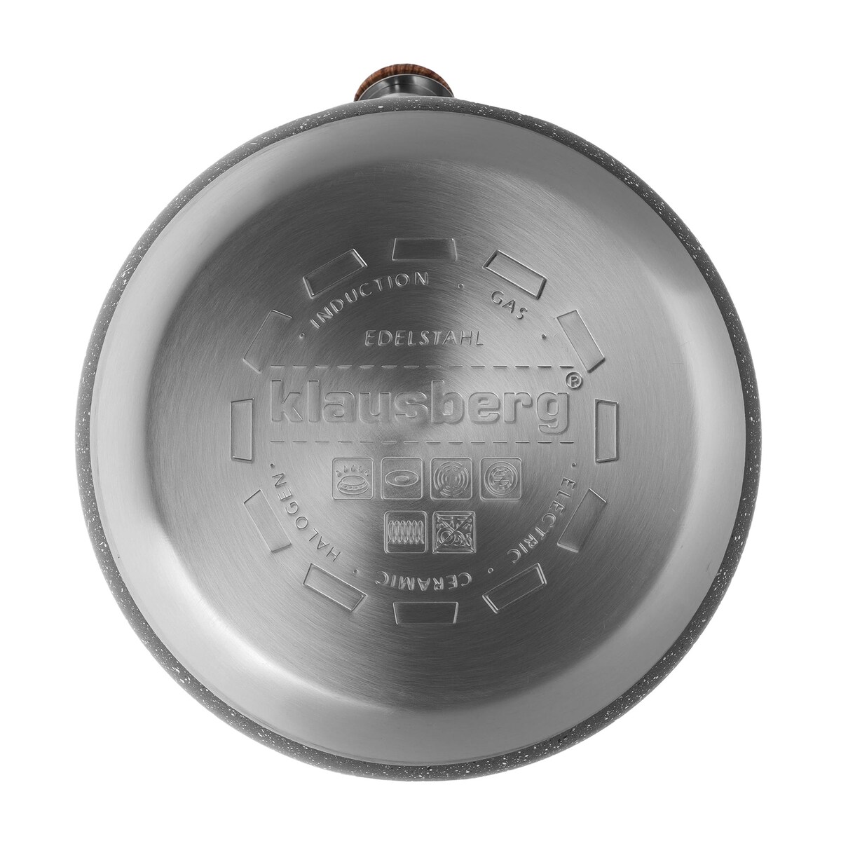 Czajnik stalowy z gwizdkiem 2.7L Wood Line szary KLAUSBERG