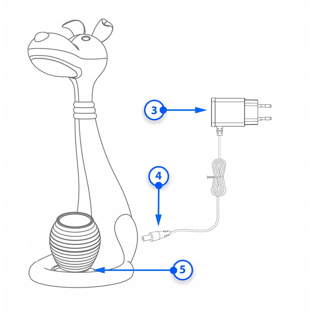 Lampka biurkowa dla dzieci PIESEK biały