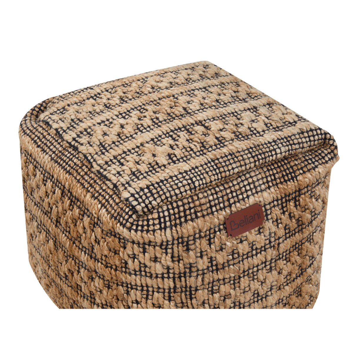 Puf z juty 40 x 40 cm beżowy MABULA