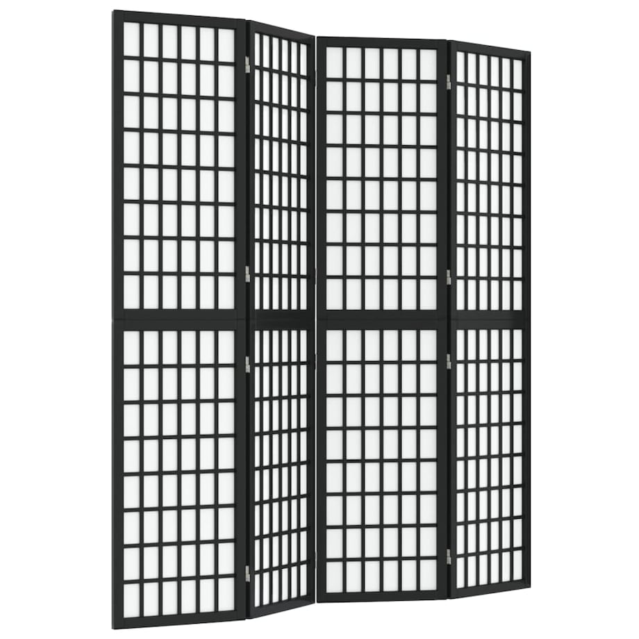 vidaXL Składany parawan 4-panelowy, styl japoński, 160x170 cm, czarny