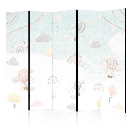 Parawan akustyczny Dla dzieci 225x172 cm 5-częściowy biały