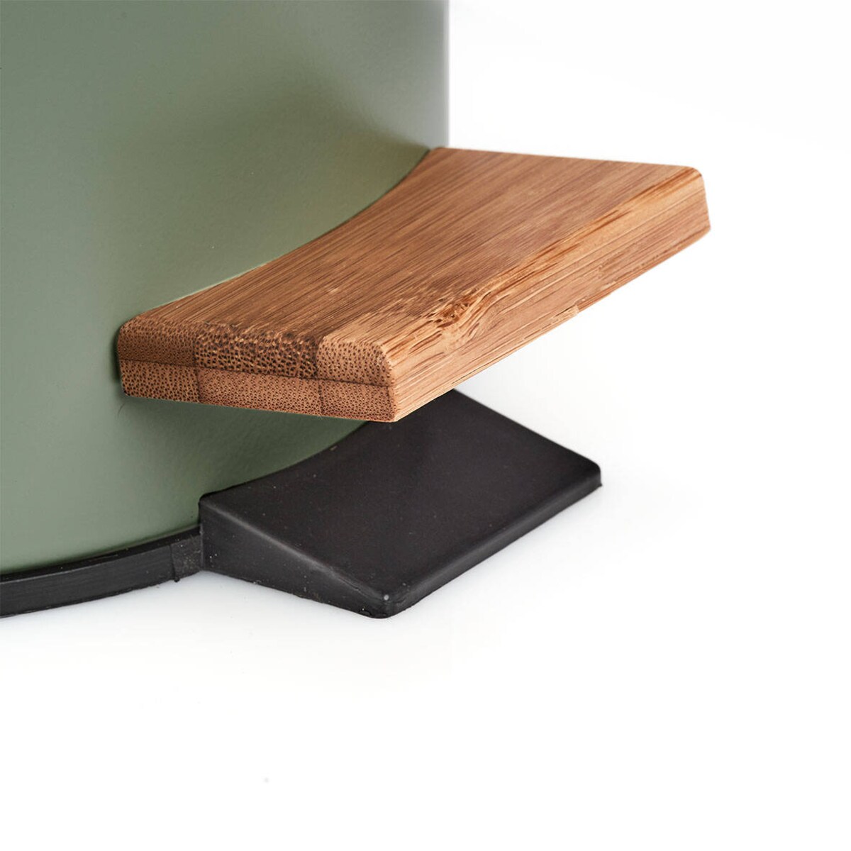 Kosz łazienkowy z metalu i bambusa, Ø 16,8 cm