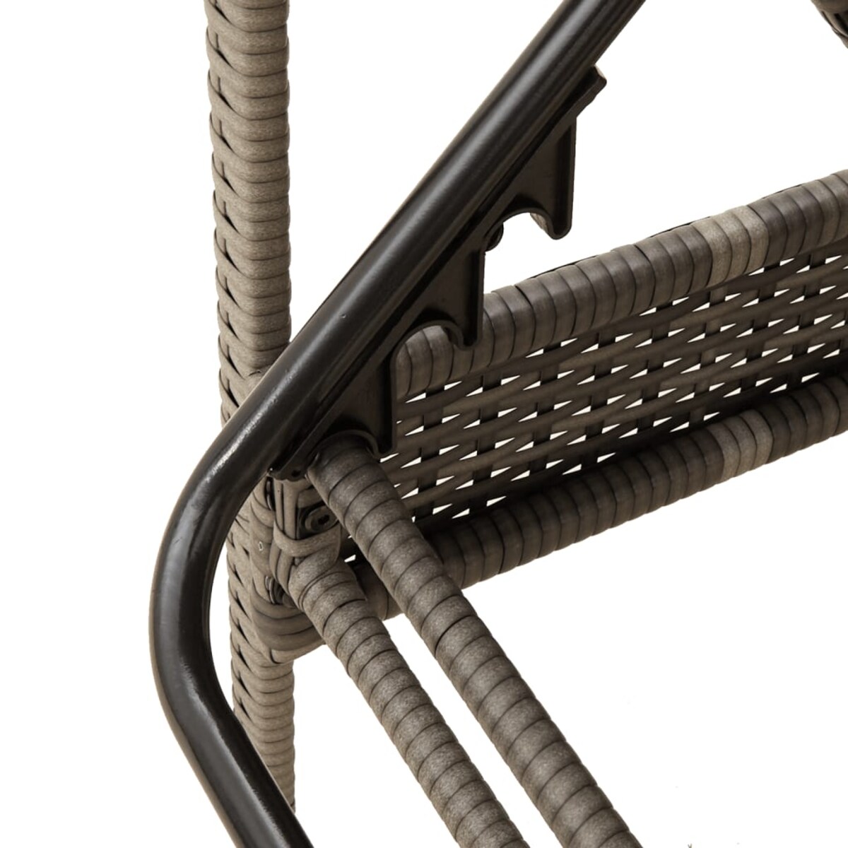 vidaXL Leżak z poduszką, szary, 63x200x81 cm, polirattan