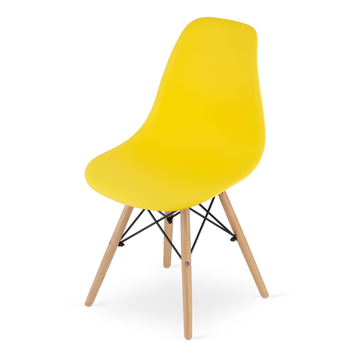 Krzesło Do Jadalni Kuchni Salonu Osaka Żółte / Nogi Naturalne X 2