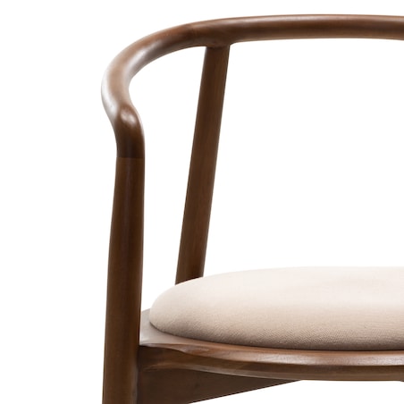 Krzesło drewniane CHARLOTTA 80x60x57 cm orzech-beż zaokrąglone