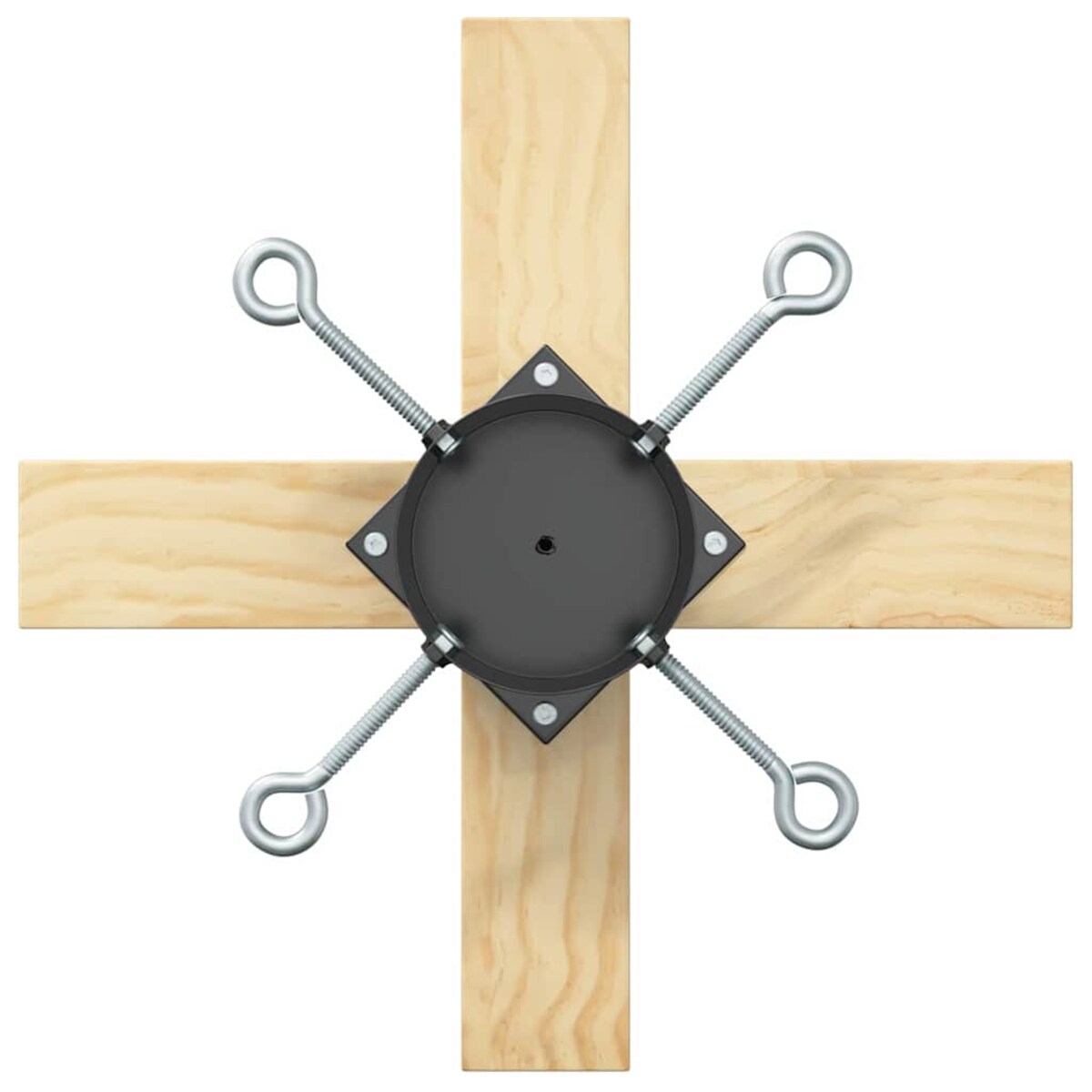 vidaXL Stojak na Choinkę Czarny 50 x 50 x 16 cm Lite drewno sosnowe