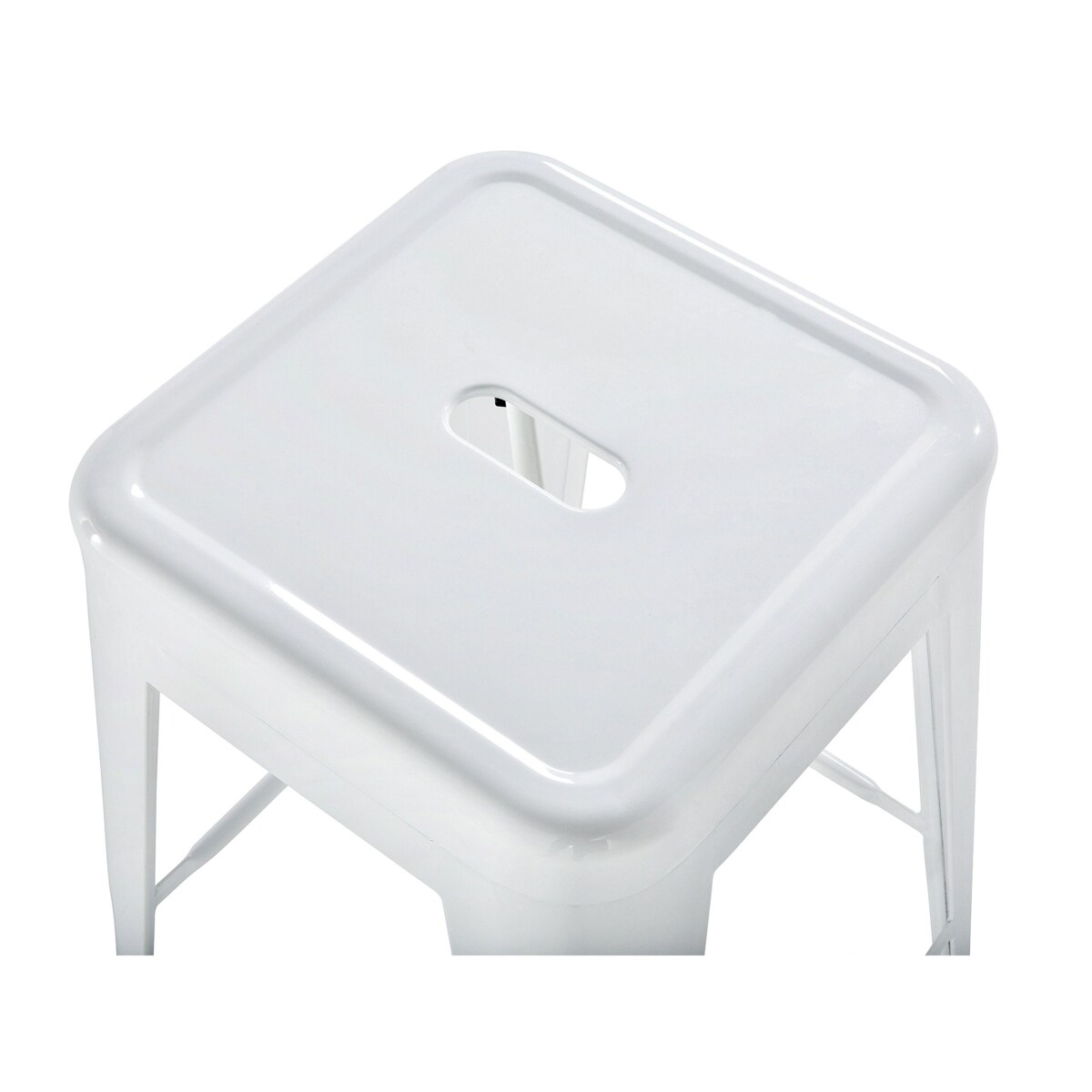 Zestaw 2 stołków barowych metalowych 76 cm biały CABRILLO