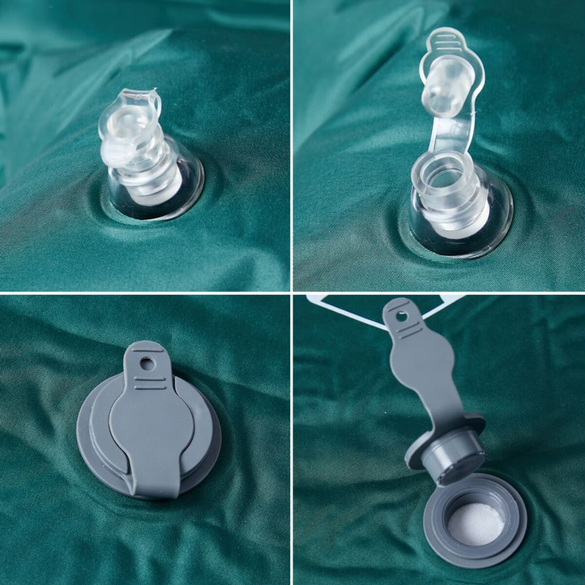 vidaXL Materac samopompujący z poduszką, 1-osobowy, zielony