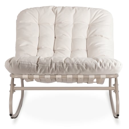 Fotel Bujany Ogrodowy Bujak Na Taras Do Salonu Beżowy Kaszmir AURORA