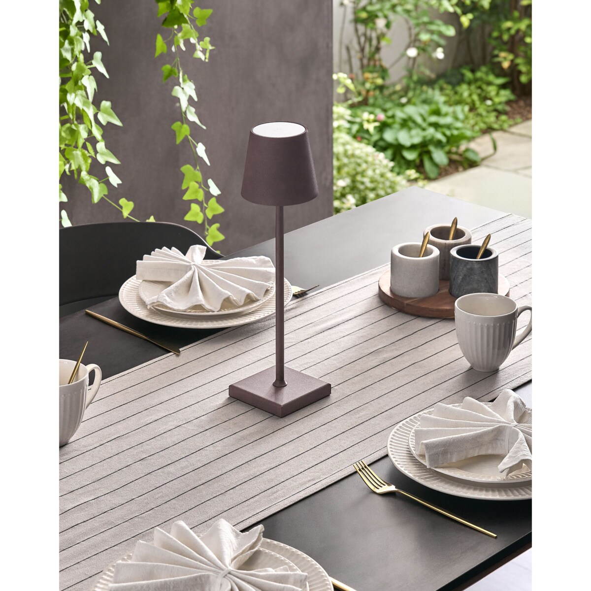 Bezprzewodowa lampa stołowa LED BACEIRO Ze ściemniaczem Metal Brązowy