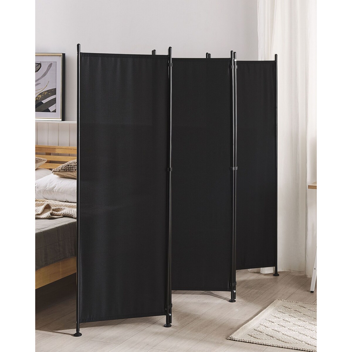 5-panelowy składany parawan pokojowy 270 x 170 cm czarny NARNI