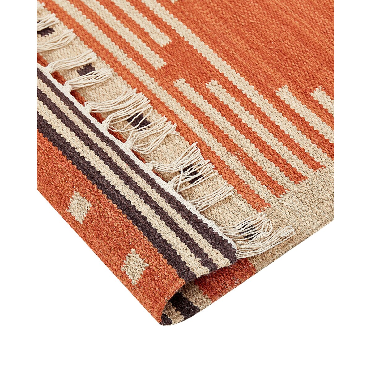 Dywan GAVAR Pomarańczowy 80 x 300 cm Bawełna Kilim