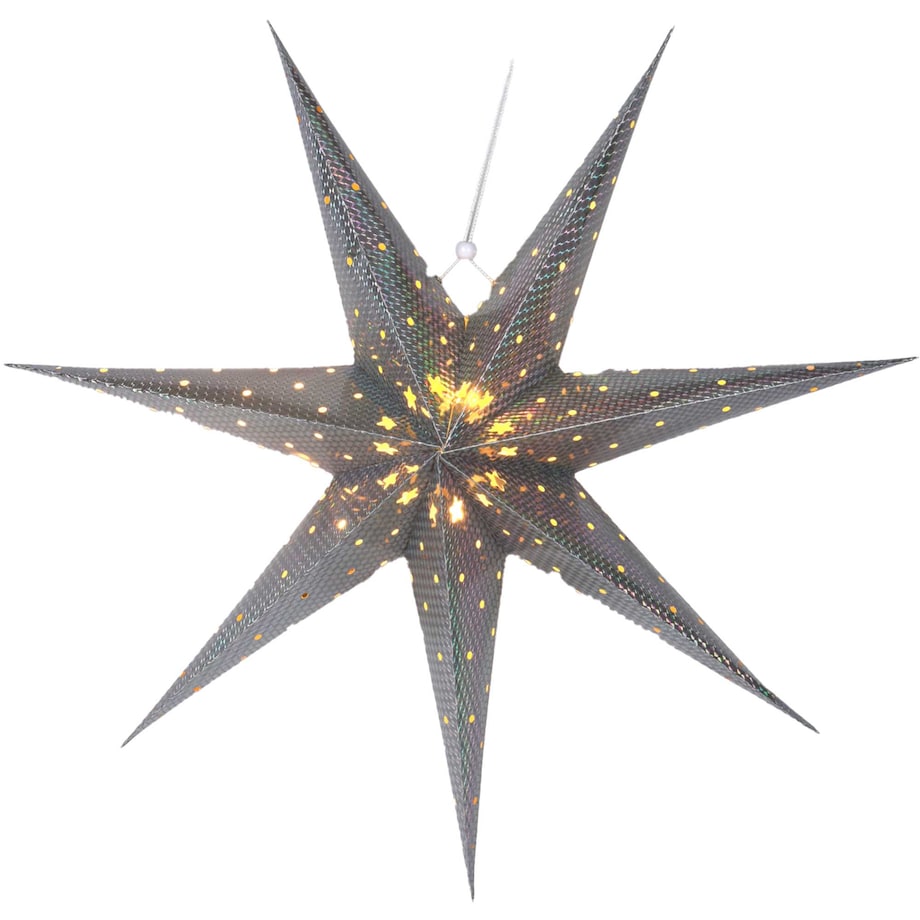 Gwiazda Papierowa Świąteczna Ozdoba Na Okno Wisząca Świecąca Srebrny 60 Cm
