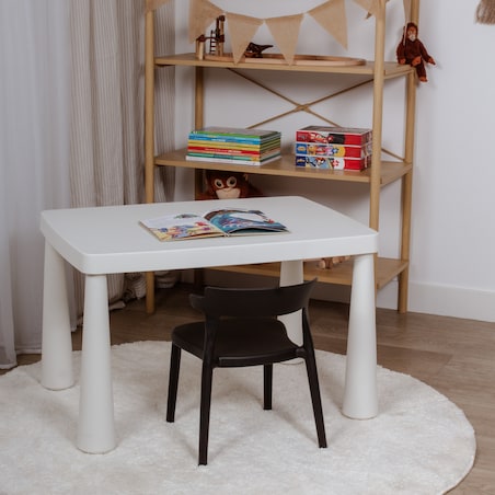 Krzesełko dla dzieci plastikowe z oparciem dziecięce czarne