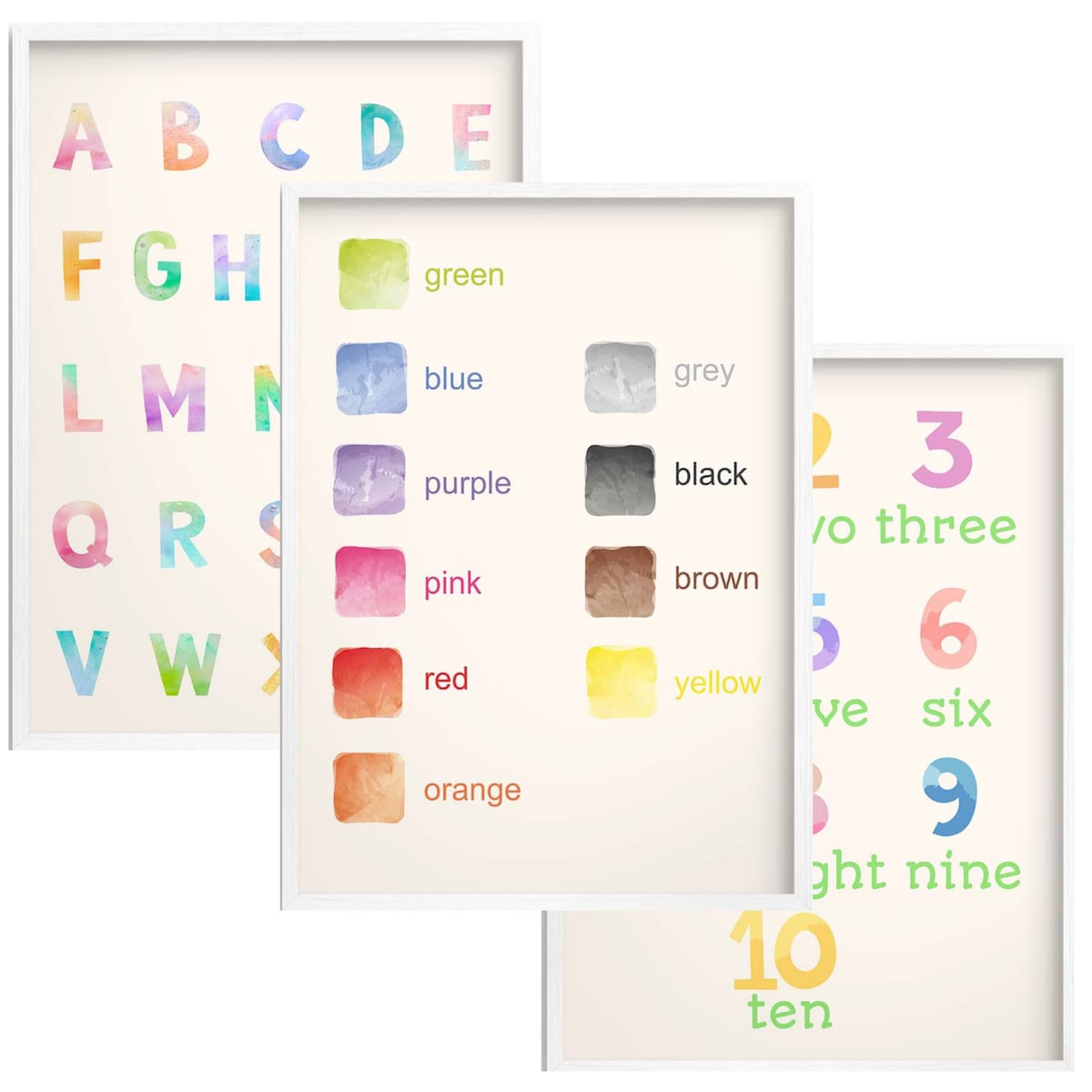 Plakat edukacyjny montessori język angielski do pokoju dziecka przedszkola