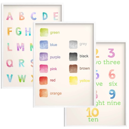 Plakat edukacyjny montessori język angielski do pokoju dziecka przedszkola