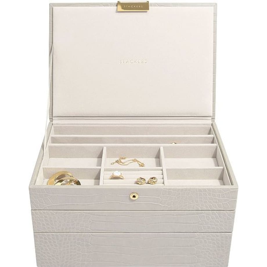 Szkatułka na biżuterię Stackers Croc potrójna classic putty
