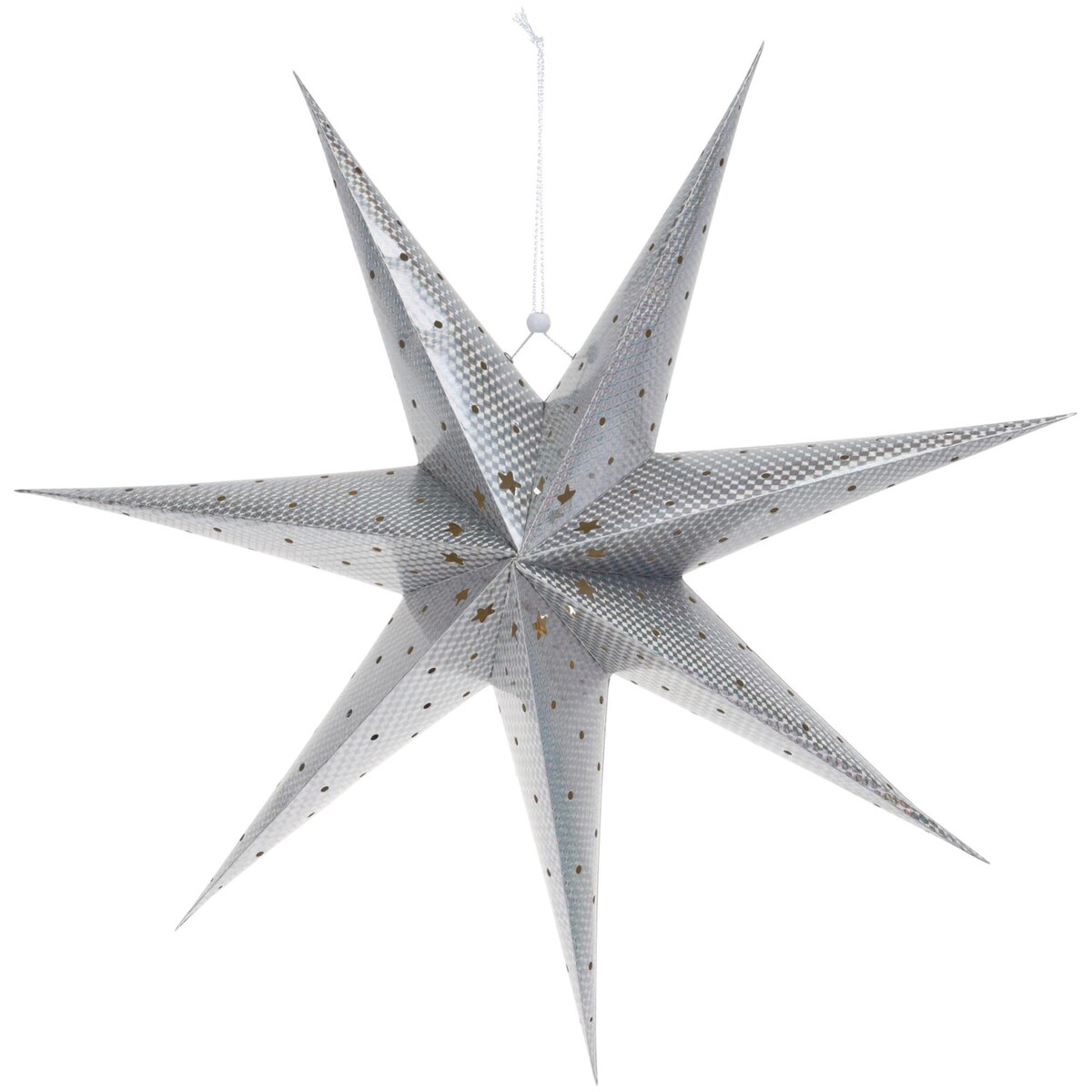 Gwiazda Papierowa Świąteczna Ozdoba Na Okno Wisząca Świecąca Srebrny 60 Cm