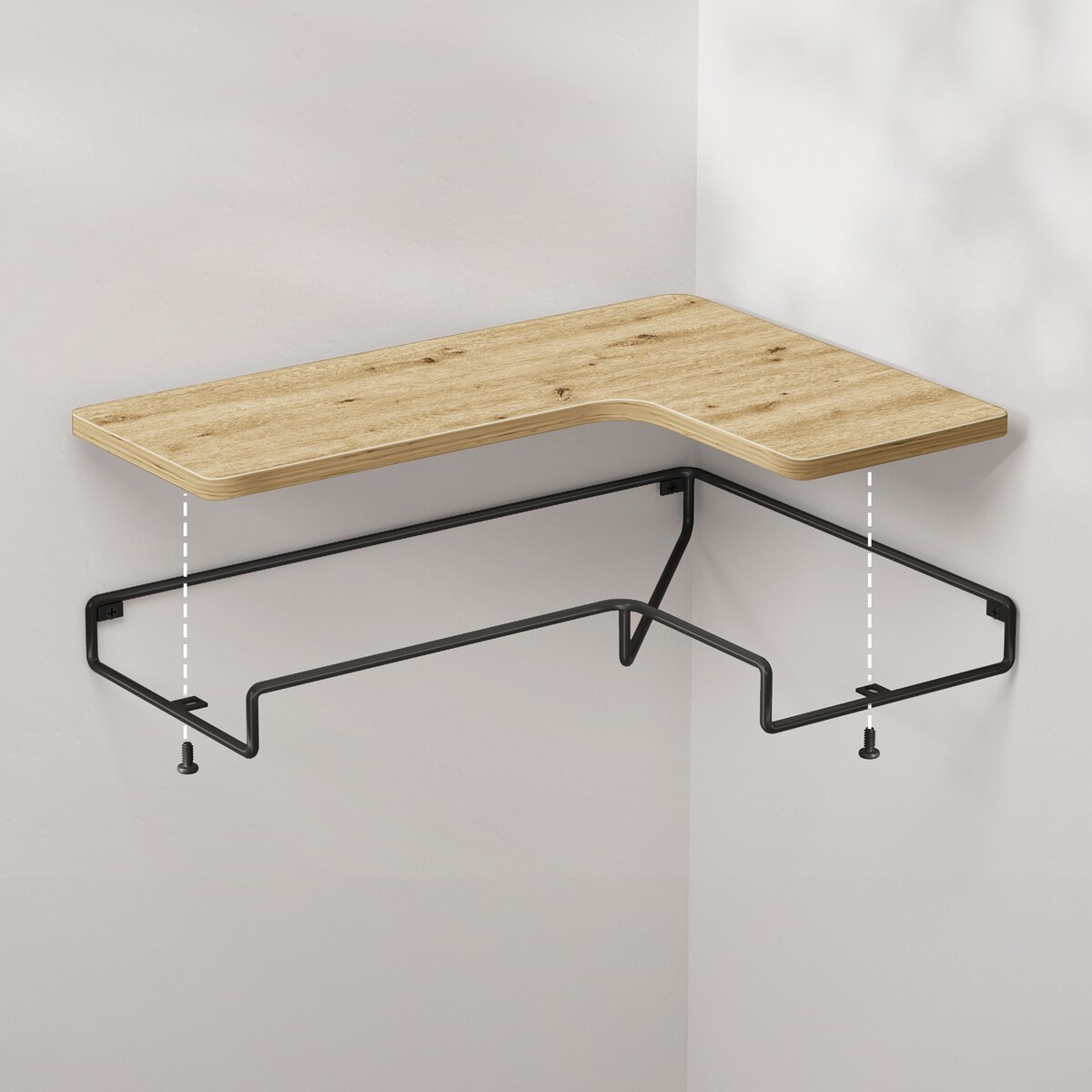 Półki 2 Szt nowoczesny styl, dąb artisan, czarny