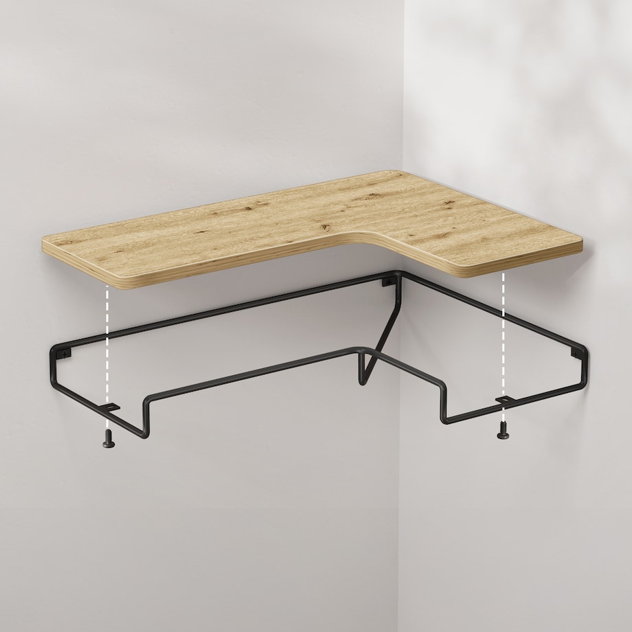 Półki 2 Szt nowoczesny styl, dąb artisan, czarny