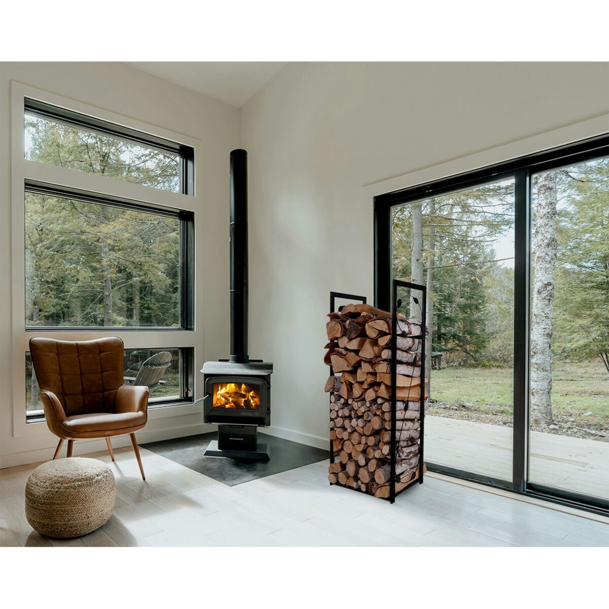 Stojak na drewno KS-22 STOJAK LIŚĆ L z serii KAJA HOME