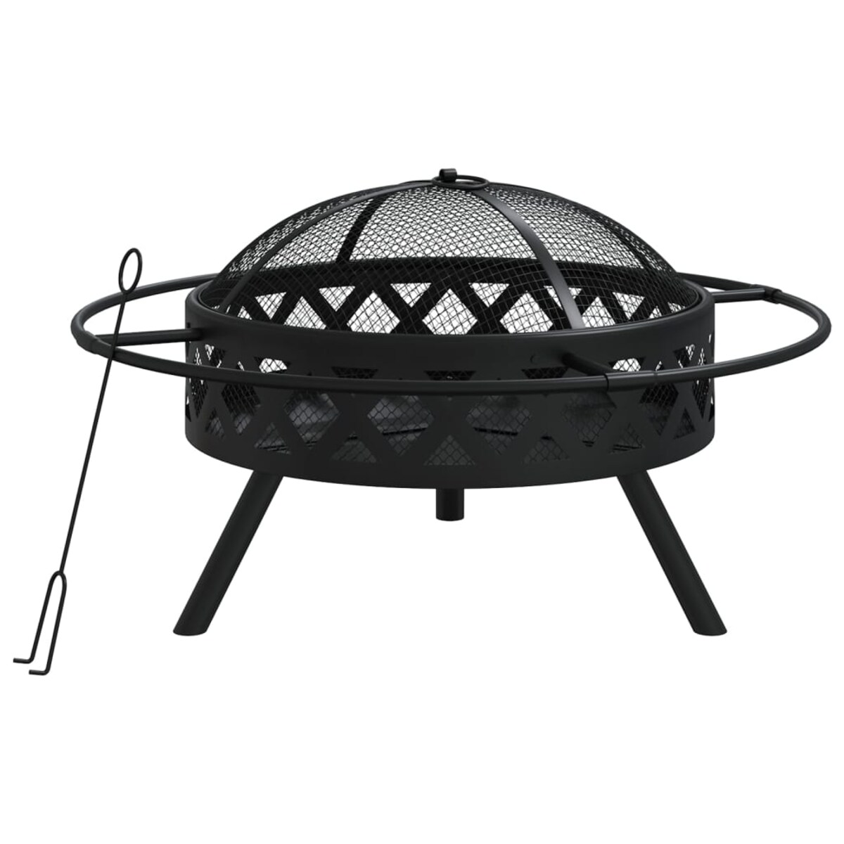 vidaXL Palenisko z pogrzebaczem, 70 cm, XXL, stal