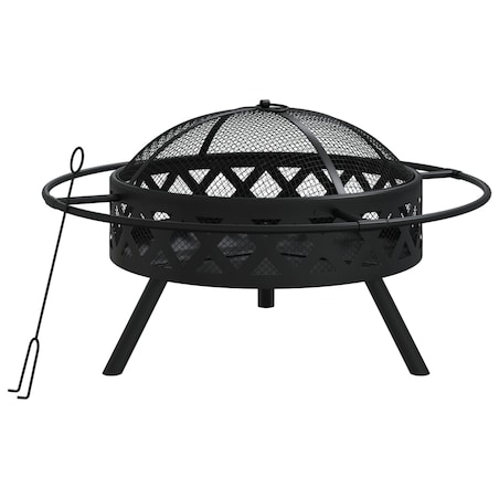 vidaXL Palenisko z pogrzebaczem, 70 cm, XXL, stal