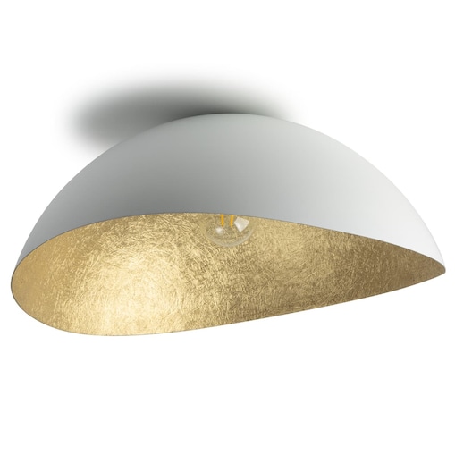 Owalna lampa sufitowa SOLARIS 40613 Sigma kopuła biała złota