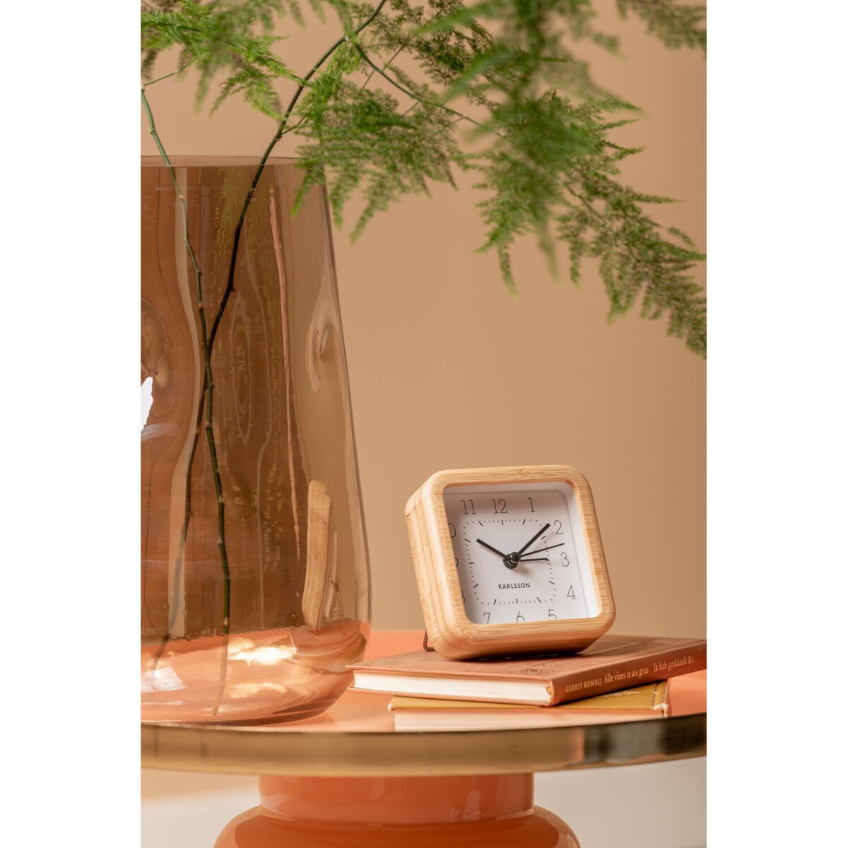 Budzik z bambusową obudową NEAT, 9 x 9 cm