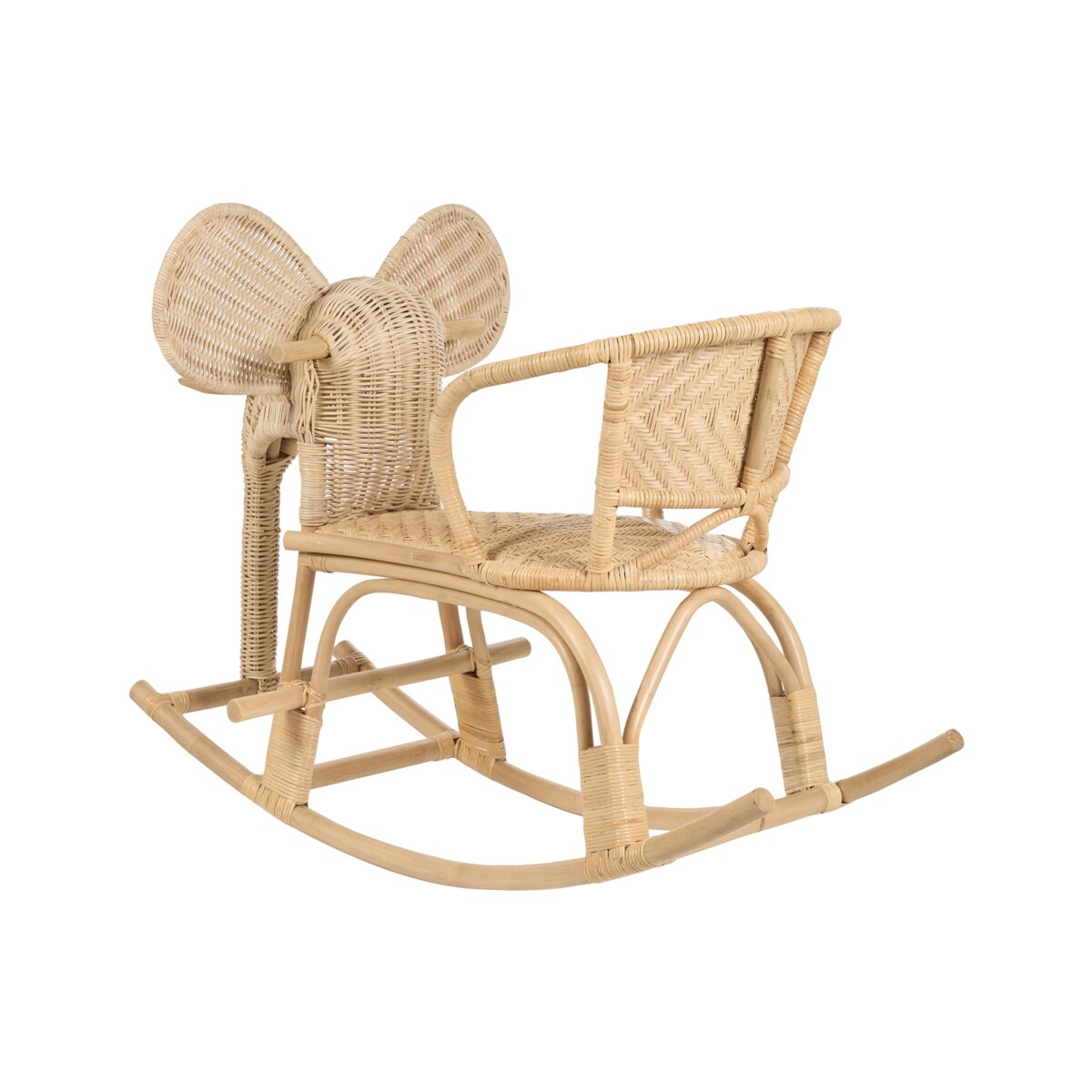 Rattanowy bujak na biegunach słoń naturalny AMPOLLINO