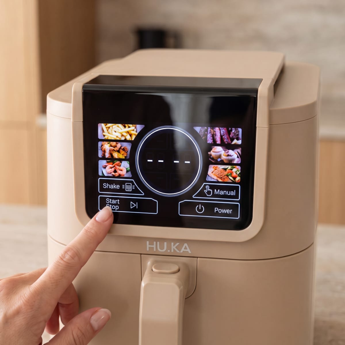 Frytkownica beztłuszczowa Air Fryer 5 L 1500 W HU.KA CrunchUp - Dune Sand