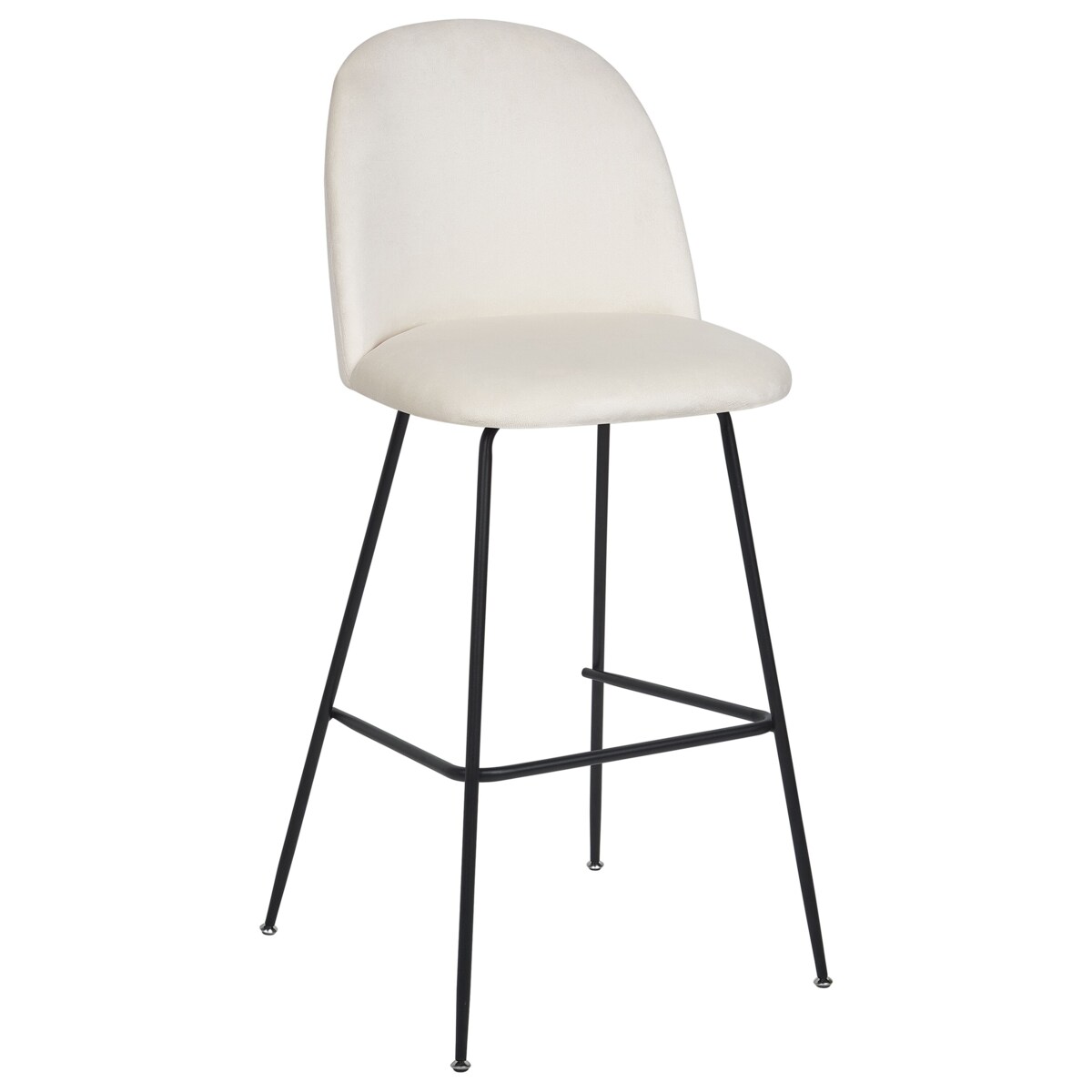 Zestaw 2 krzeseł barowych welurowy biały ARCOLA