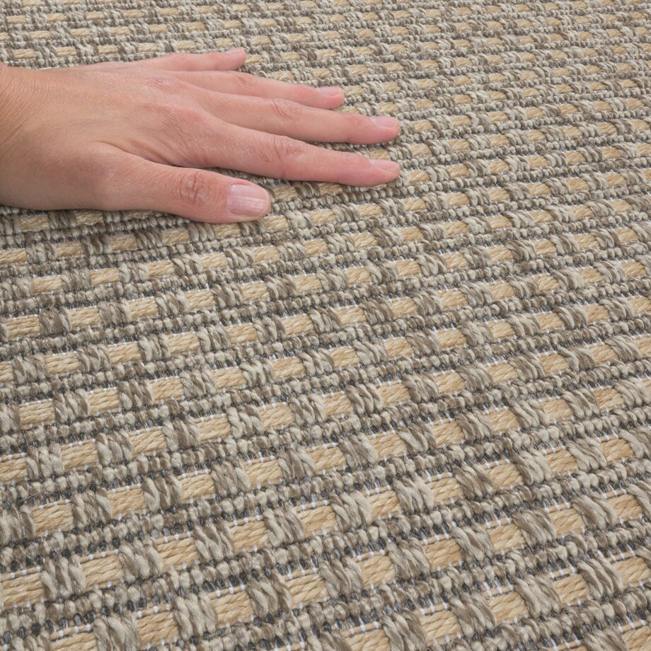 Chodnik płasko tkany Roma 68x114 cm Kratka Beżowy