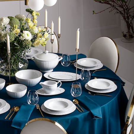 Talerz płytki 27 cm Oktawa biała 0001