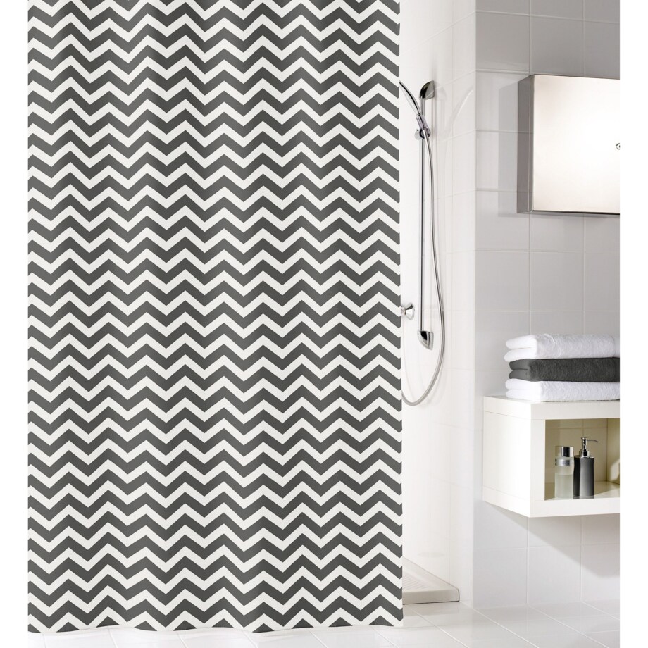 Kleine Wolke Zack Ekologiczna Zasłona prysznicowa szary 180x200 cm PEVA bezzapachowa