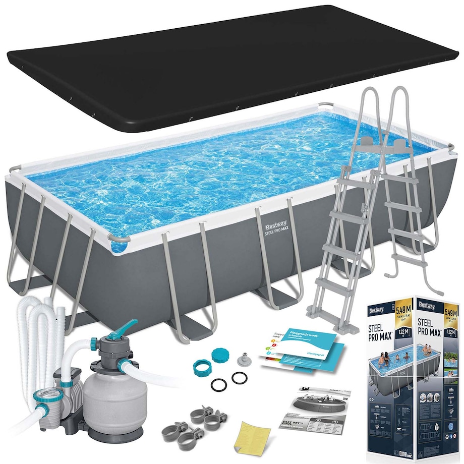 Basen ogrodowy stelażowy Bestway 549x274x122 cm zestaw 11w1 56466N