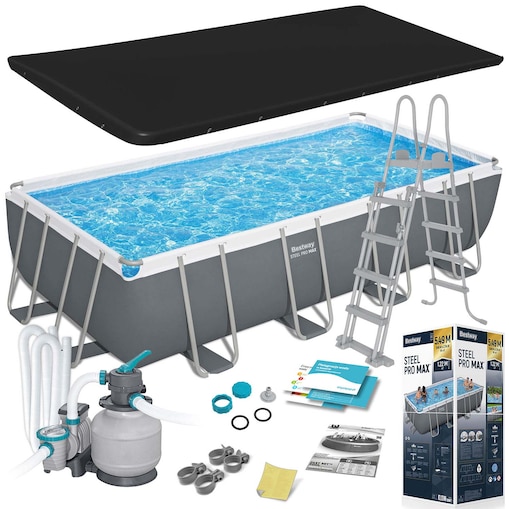 Basen ogrodowy stelażowy Bestway 549x274x122 cm zestaw 11w1 56466N