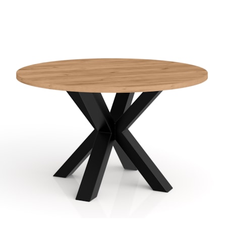 Okrągły stolik kawowy NEO średnica blatu 58 cm - dąb craft złoty