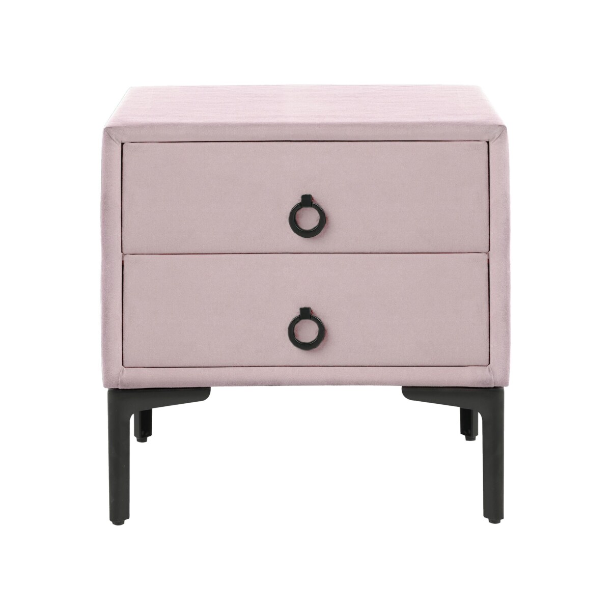 Szafka nocna welurowa różowa SEZANNE