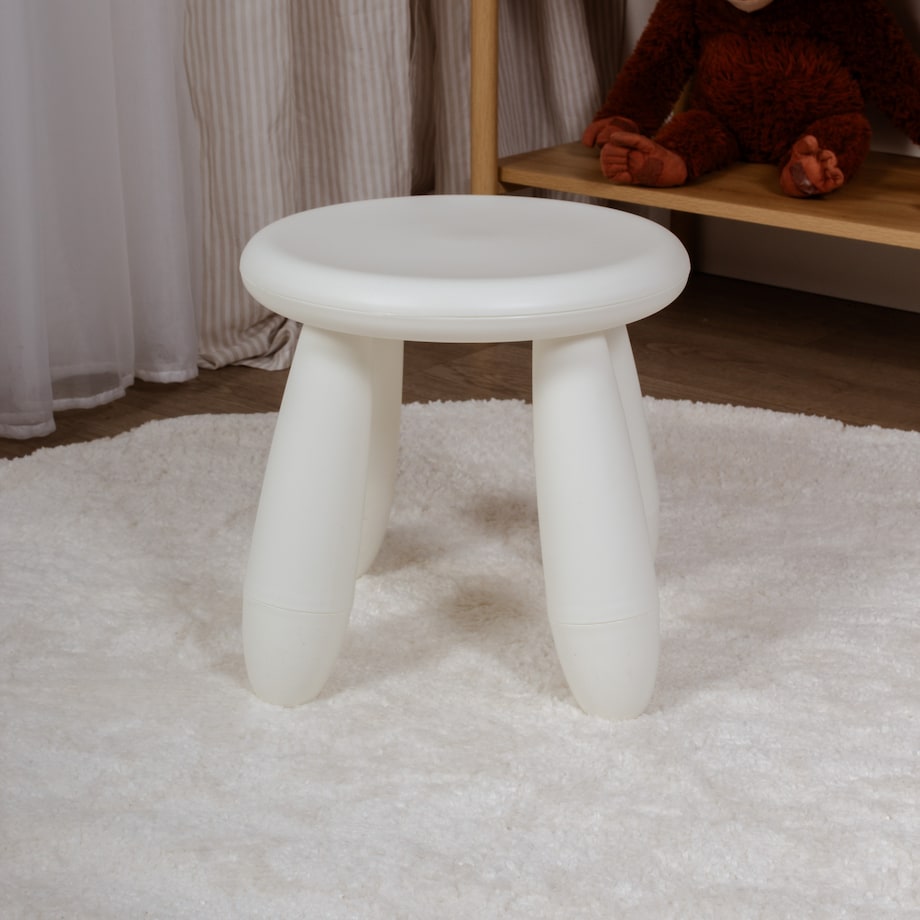 Krzesełko dla dzieci plastikowe stołek dziecięcy biały