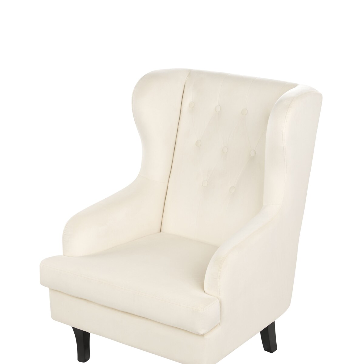 Fotel uszak welurowy złamana biel ALTA