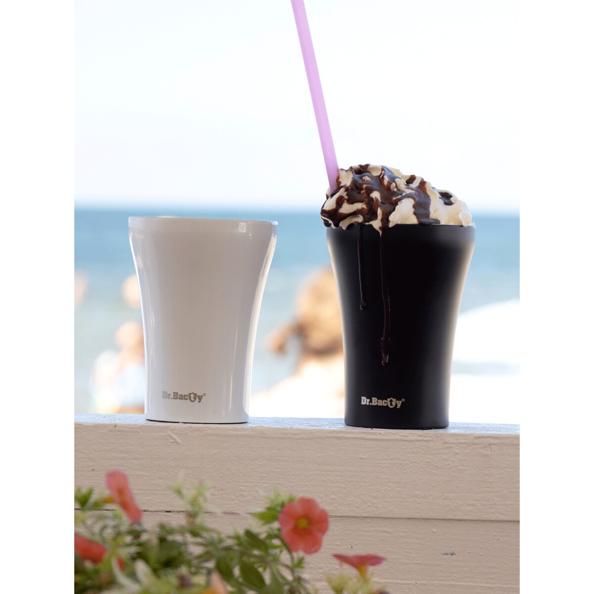 Kubek termiczny do kawy z powłoką ceramiczną Dr.Bacty Apollo - 227 ml - czarny