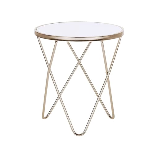Stolik pomocniczy biało-złoty MERIDIAN II