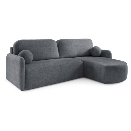 Nowoczesny Narożnik BON z funkcją spania, obity tkanina Cremona, szary