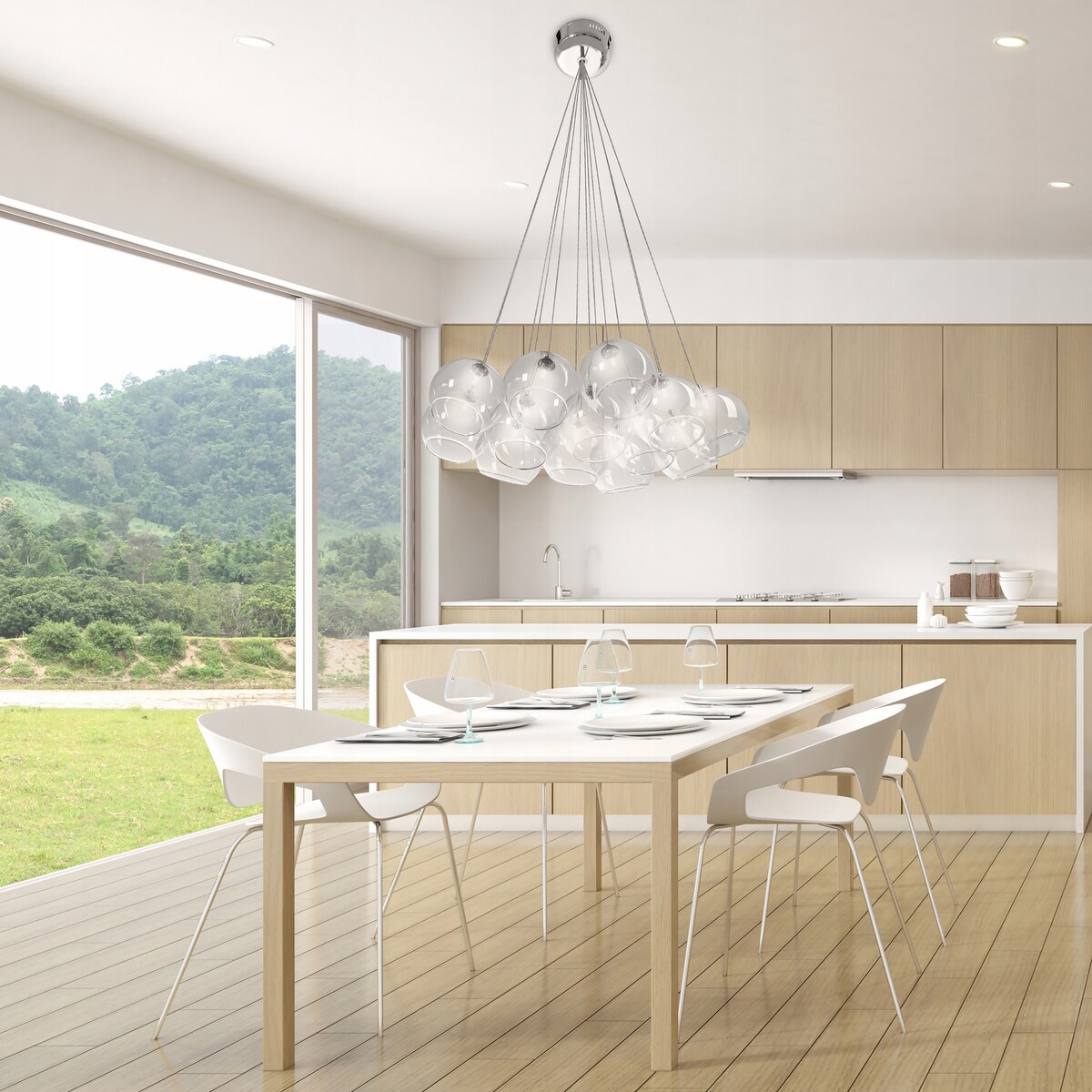 Lampa Wisząca Sufitowa Szklana Kule 13 Kloszy