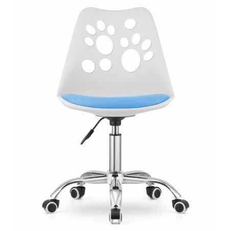 Krzesło Do Jadalni Kuchni Salonu Obrotowe Print - Biało-Niebieskie